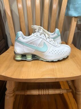 Nike White Sneakers with Mint Accent Swoosh